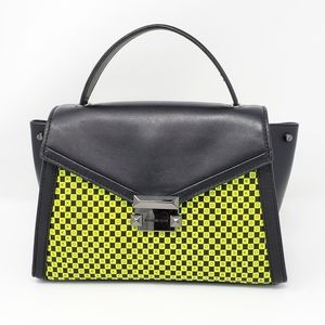 Whitney Medium Neon Checkerboard Logo Satchel